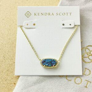 NEW Kendra Scott Gold Multicolor Drusy Elisa Necklace